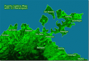 Puerto Galera Map with Barangays